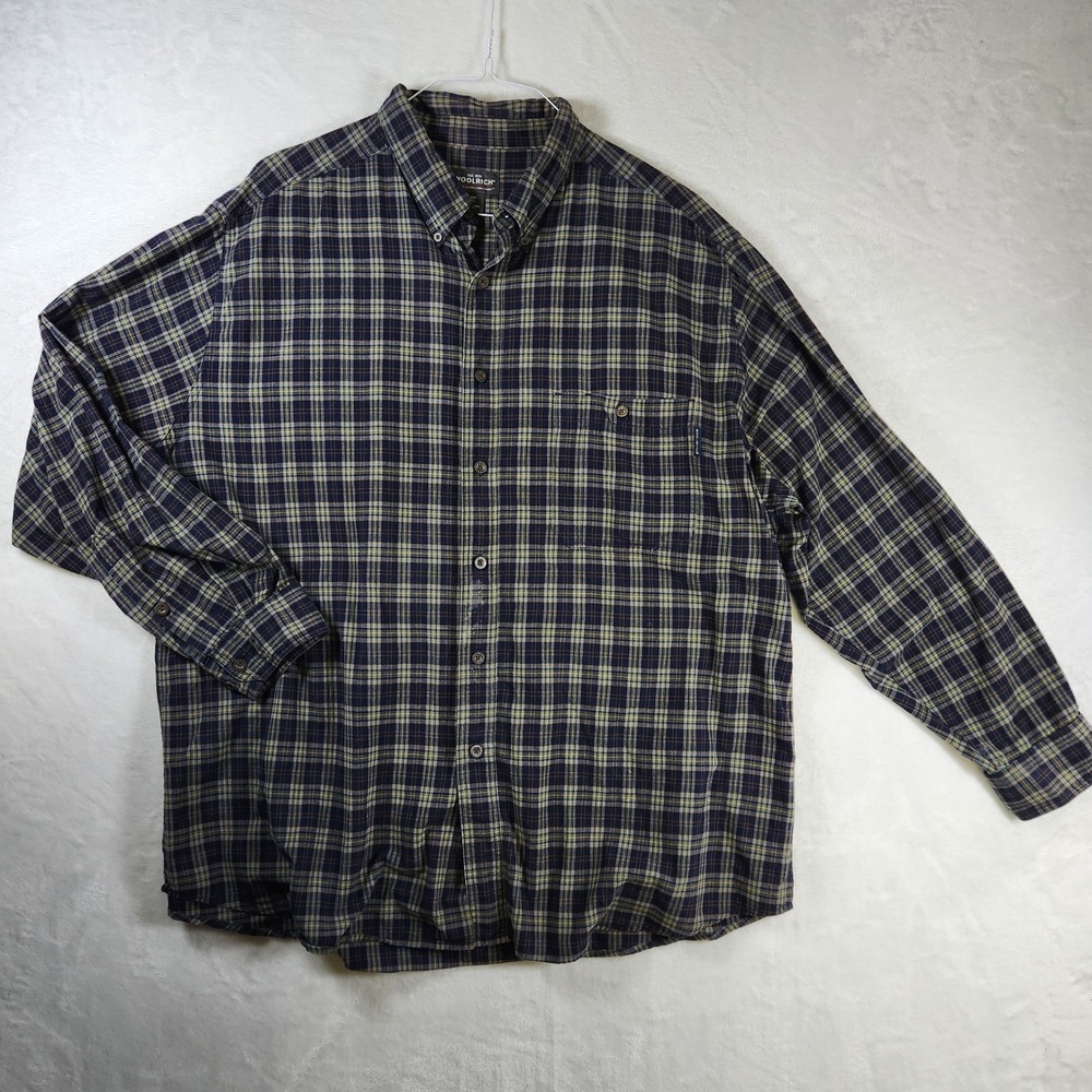 Woolrich Mens 2XL Plaid Button Down‎ Long Sleeve Shirt Casual